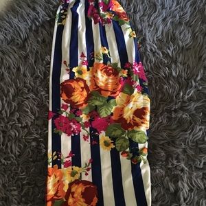 Agnes & Dora lularoe floral striped legging s/m os
